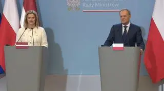 Donald Tusk i premier Łotwy Evika Silina