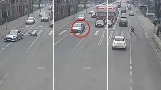 Na czerwonym świetle wbiegła na jezdnię, uderzyła w samochód. Dostała mandat