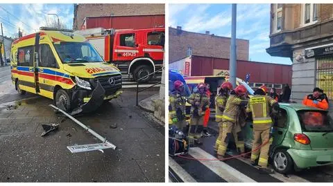 Karetka jechała na sygnale, 74-latek nie ustąpił pierwszeństwa. Doszło do zderzenia