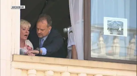 Robert Pręgowski interweniuje w czasie protestu niepełnosprawnych w Sejmie w maju 2018 roku