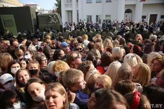 Zatrzymania podczas protestu kobiet w Mińsku