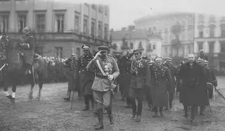 Przybycie Marszałka Józefa Piłsudskiego na Obchody Święta Niepodległości na placu Saskim w Warszawie, 1926-11-11