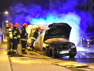 Pożar samochodów na Toruńskiej