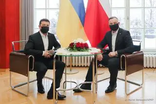 Wołodymyr Zełenski i Andrzej Duda w Wiśle