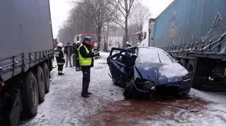 Kierowcom ciężarówek nic się nie stało