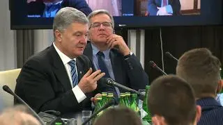 Petro Poroszenko podczas debaty w Senacie