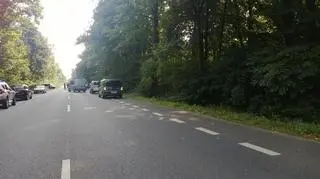 Zablokowana droga krajowa nr 8 po wypadku w Spalicach
