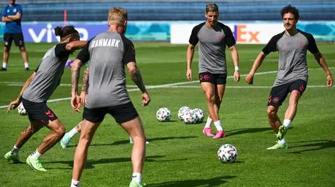 Christian Eriksen na treningu Danii