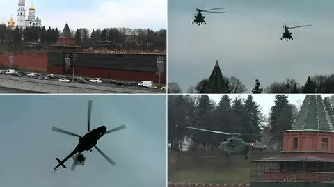 Helikoptery nad Kremlem. Pod nimi na linie żołnierze