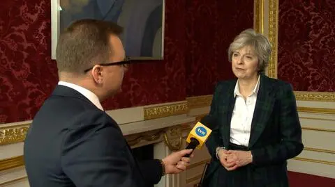 Theresa May w rozmowie z reporterem "Faktów" TVN