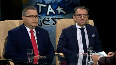 Sędzia Jarosław Dudzicz i profesor Marek Chmaj w "Tak jest" w TVN24