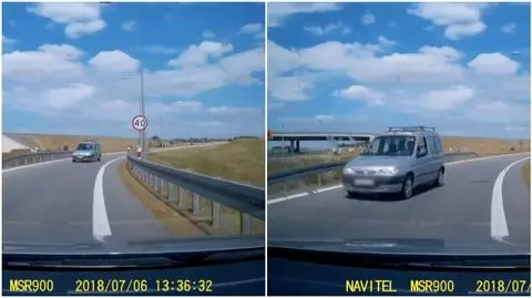 Pomorskie: kierowca wjechał na autostradę pod prąd