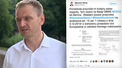 Sławomir Nitras pozywa Kancelarię Sejmu i marszałka Sejmu