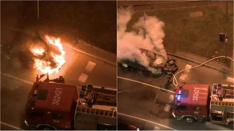 Pożar auta w centrum Gdańska