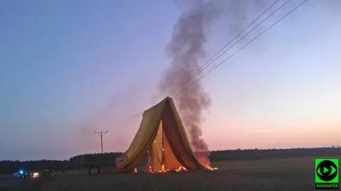 Wolsztyn: Balon zahaczył o linię energetyczną i zaczął płonąć