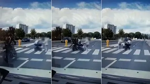 Rozpędzony motocyklista wjechał w pieszą z wózkiem. Zatrzymali go policjanci z Lubina