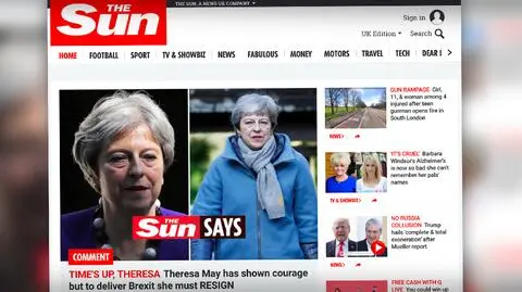 Premier Theresa May pod ścianą (materiał "Faktów" TVN z 24 marca)