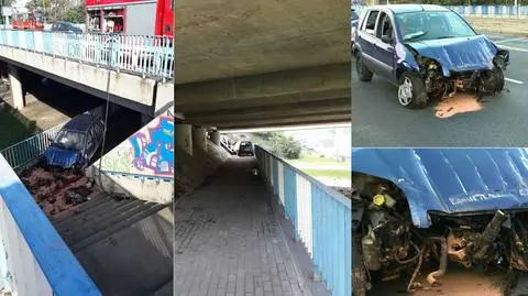 Zasłabł za kierownicą i zjechał schodami pod wiadukt