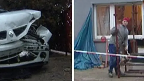 Auto przebiło się do mieszkania