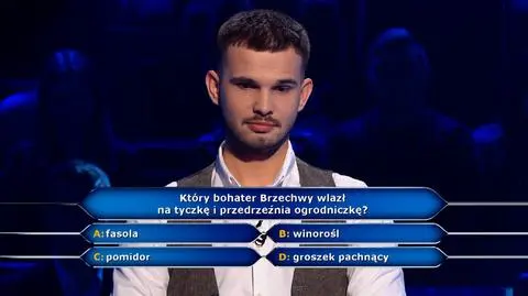 Milionerzy: który bohater Brzechwy wlazł na tyczkę i przedrzeźnia ogrodniczkę?