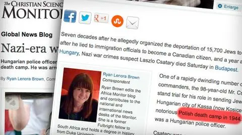 "Polski obóz zagłady" na amerykańskiej stronie