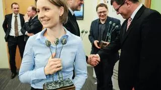 Brygida Grysiak - na zdjęciu z nagrodą Tulipana, wieczorem odbierze kolejną