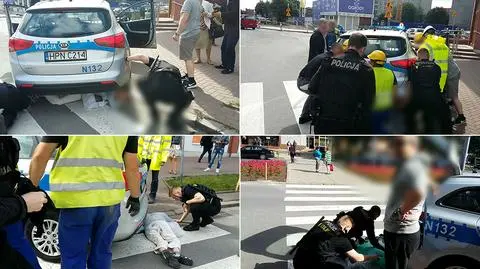 Gdańsk: Policjanci potrącili starszą kobietę przed dyskontem
