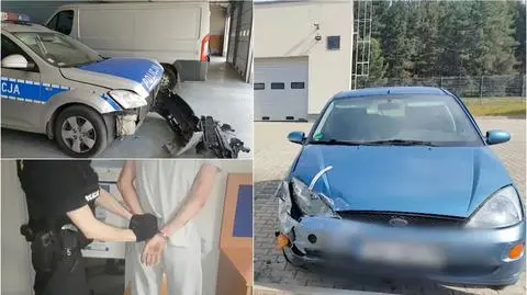 Pościg za recydywistą. Rozbił radiowóz i uderzył policjanta