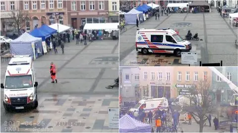 Kościerzyna: Karetka w fontannie