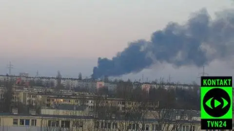 Kłęby dymu nad Łodzią