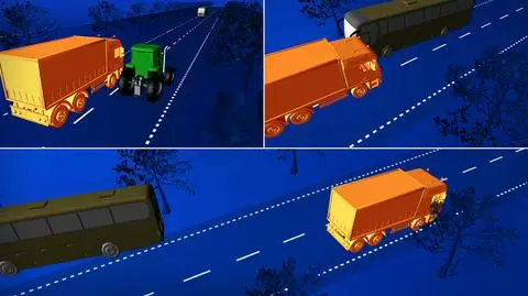 Zderzenie ciężarówki z autobusem. Zobacz animację 3D
