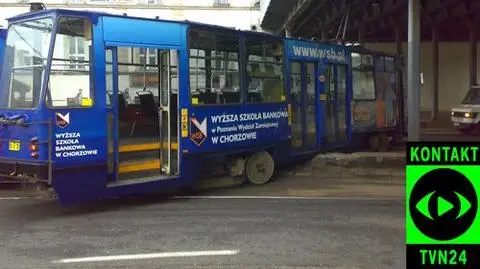 Katowice: Tramwaj wypadł z torów