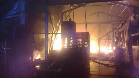 Płonie market Bricomarche w Wągrowcu