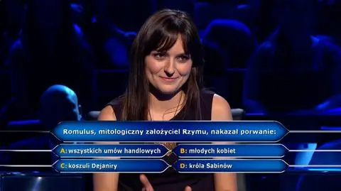 Milionerzy: Pytanie o porwanie nakazane przez Romulusa za dwa tysiące