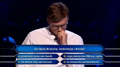 Milionerzy: Co łączy Brazylię, Indonezję i Kenię? Pytanie i odpowiedź