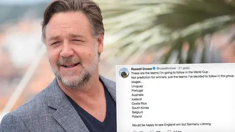 Russell Crowe będzie kibicował Polakom w Rosji