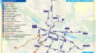 Schemat linii tramwajowych od 5 listopada
