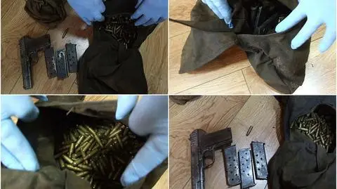 Podczas rozbiórki znalazł pistolet i amunicję z okresu wojny