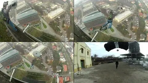 Skoczyli z kamerą z krakowskiego "Szkieletora" 