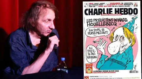 Michel Houellebecq na okładce "Charlie Hebdo". Przerwał promocję książki, opuścił Paryż