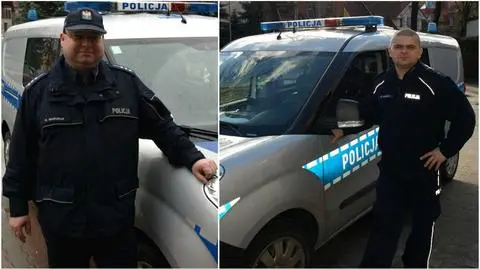 Policjanci wynieśli kobietę z płonącego budynku