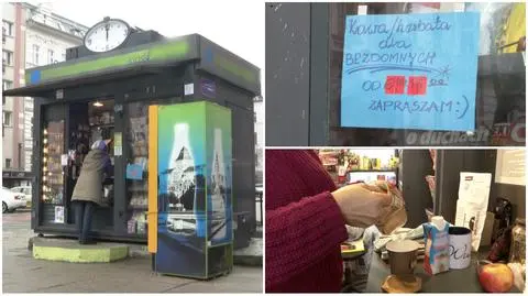 Szczecin: W kiosku pani Aleksandry bezdomni dostają kawę i herbatę
