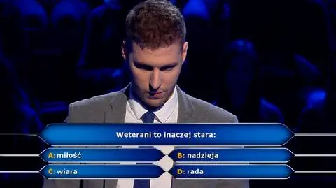 "Weterani to inaczej stara…" Pytanie z Milionerów za 2000 zł