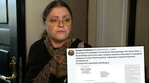 Pawłowicz zapytała premiera o przyjmowanie uchodźców i migrantów