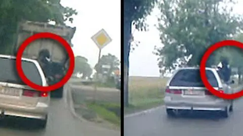 Jechała wisząc za oknem. Mądre?