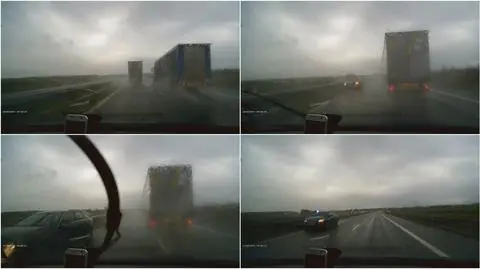 W ulewie gnał pod prąd