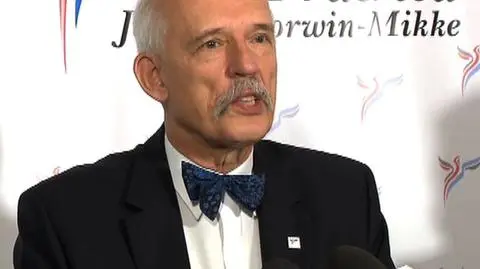 Janusz Korwin-Mikke na konferencji Nowej Prawicy