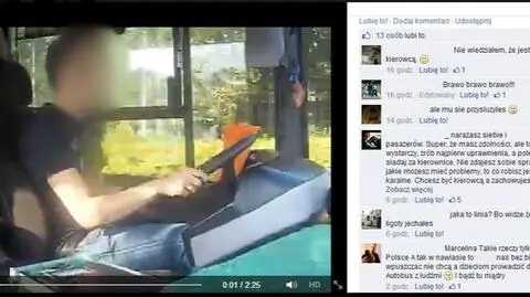 18-latek bez uprawnień prowadził autobus, a kierowca nagrywał