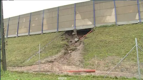 Osunął się nasyp przy autostradzie A4