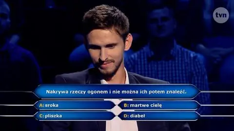 Milionerzy: Kto nakrywa rzeczy ogonem? Pytanie i odpowiedź za 1000 zł